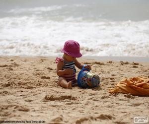 Puzzle Μικρό κορίτσι στην παραλία
